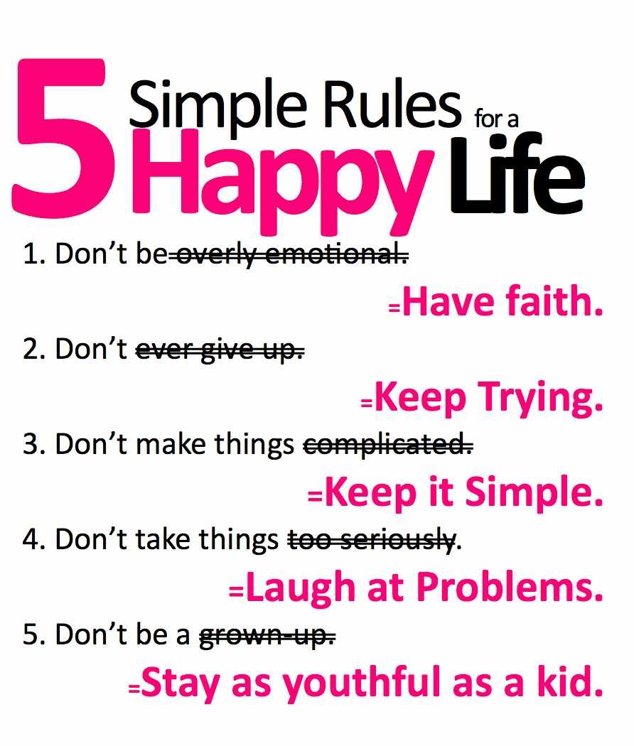 Quotes pics 5 rules for a happy life 001